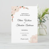 Elegant Romantic Blush Pink Floral Blossom Wedding Kaart (Staand voorkant)