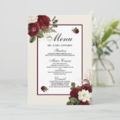 Elegant Romantic Burgundy All Occasions Menu (Staand voorkant)