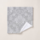 Elegant Romantic Chic Floral Damask-Grey Bad Handdoek (Wasdoekje)