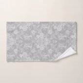 Elegant Romantic Chic Floral Damask-Grey Bad Handdoek (Handdoek)