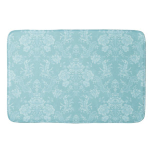 Elegant Romantic Chic Floral Damask-Mint Badmat