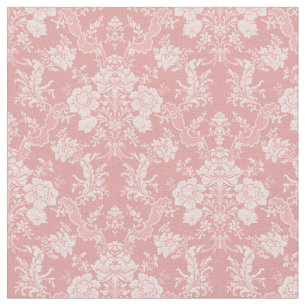 Elegant Romantic Chic Floral Damask-Pastel Pink Stof