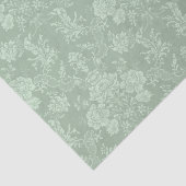 Elegant Romantic Chic Floral Damask-Sage Green Tissuepapier (Detail)