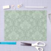 Elegant Romantic Chic Floral Damask-Sage Green Tissuepapier (Craft)