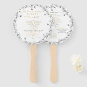 Elegant Romantic Classy Chic Floral Gold Wedding Handwaaier (Voorkant en achterkant)