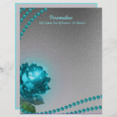 Elegant & Romantic Crystal Blue Roos Pearls Chic (Voorkant / Achterkant)