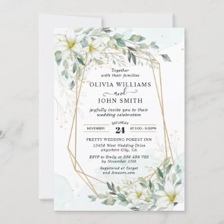 Elegant Romantic Eucalyptus Greenery - F001 Invita Kaart