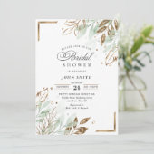 Elegant Romantic Eucalyptus Greenery - F009 Invita Kaart (Staand voorkant)