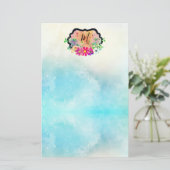 Elegant Romantic Floral Bouquet Briefpapier (Staand voorkant)