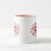 Elegant Romantic Floral Heart Coffee Mug (Centre)
