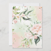 Elegant Romantic Floral Waterverf Script Wedding Kaart (Achterkant)