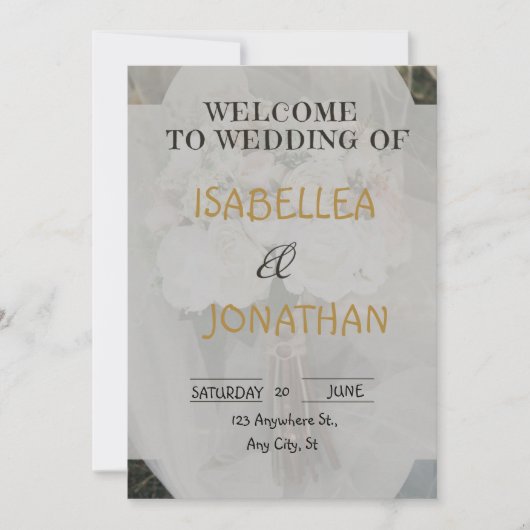 Elegant Romantic Floral Wedding Invitation (Devant)
