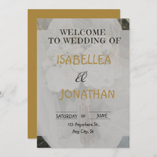 Elegant Romantic Floral Wedding Invitation Kaart