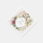 Elegant Romantic Floral Wedding Servet (Hoek)