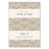 Elegant Romantic Floral Wreath Wedding Place Card Kaart (Voorkant)