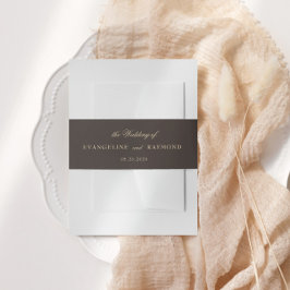 Elegant Romantic Gold Script Wedding Uitnodigingen Wikkel