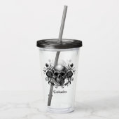 Elegant, Romantic Goth Personalized Acryl Drinkbeker (Achterkant)