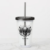 Elegant, Romantic Goth Personalized Acryl Drinkbeker (Voorkant)