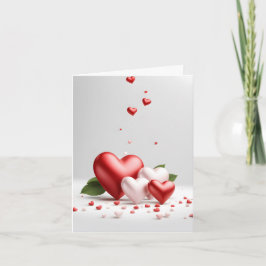 Elegant Romantic Heart Valentine’s Day Card Feestdagen Kaart