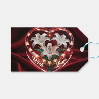 Elegant Romantic Lily Bouquet in Illuminated Heart Cadeaulabel