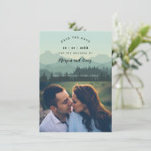 Elegant Romantic Mountains Landscape Save the Date (Staand voorkant)