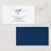 Elegant Romantic, Navy Blue Font, Wedding RSVP Informatiekaartje (Voorkant / Achterkant)