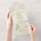 Elegant Romantic Organic Arches Calligraphy All In One Uitnodiging (Afscheurbaar)