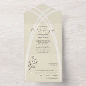 Elegant Romantic Organic Arches Calligraphy All In One Uitnodiging (Binnen)