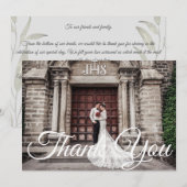 Elegant Romantic Photo Wedding Bedankkaart (Voorkant / Achterkant)