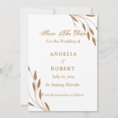 Elegant Romantic Pink Blush Gold Floral Save The Date (Achterkant)