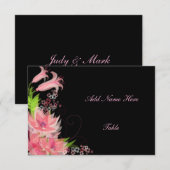 Elegant Romantic Pink Floral Table Place Card Kaart (Voorkant / Achterkant)