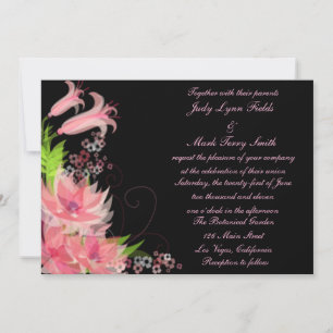 Elegant Romantic Pink Floral Wedding Uitnodiging
