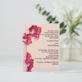Elegant Romantic Red Orchids Wedding Invites Kaart (Staand voorkant)