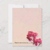Elegant Romantic Red Orchids Wedding Invites Kaart (Achterkant)