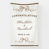 Elegant Romantic Ribbon Wedding Spandoek (Verticaal)