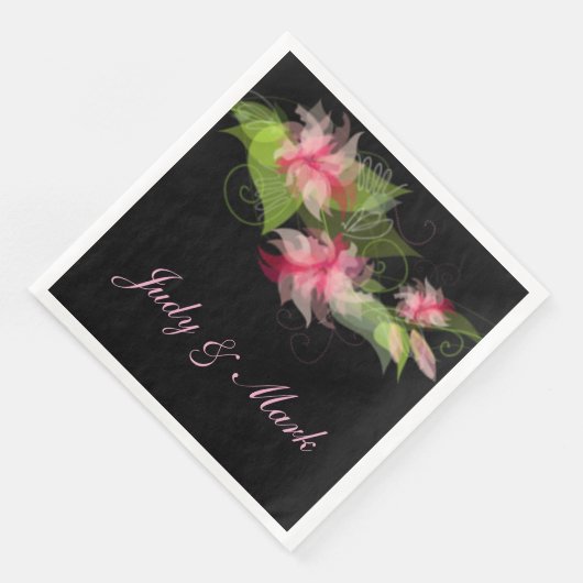 Elegant Romantic Roze Vloerpapier Servetten (Hoek)