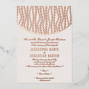 Elegant Romantic Script Blush Wedding Roos Gold Folie Uitnodiging