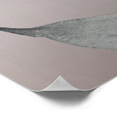 Elegant Romantic Silver Pink Floral Wedding Poster (Hoek)