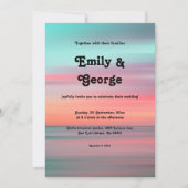 Elegant Romantic Sunset Blue Sky Beach Weddenschap Kaart (Voorkant)