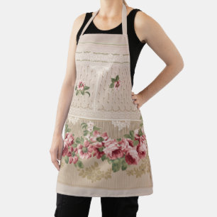 Elegant Romantic Victoriaans Roze Floral Schort