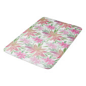Elegant Romantic Waterverf bloemen schudden roze Badmat (Gekanteld)