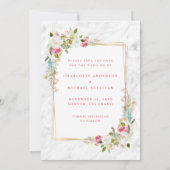 Elegant Romantic Waterverf Floral Wedding Save The Date (Achterkant)