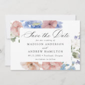 Elegant Romantic Waterverf Floral Wedding Save The Date (Voorkant)