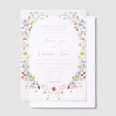 Elegant Romantic Waterverf Floral Wedding Vellum Uitnodigingen (Offset)