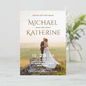 Elegant Romantic Wedding Invitation Kaart (Staand voorkant)