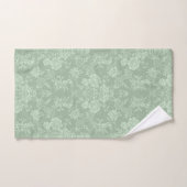 Élégant Romantique Chic Floral Damask-Sage Vert (Serviette à main)