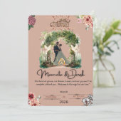 Elégant Romantique Faire-part de mariage Love Nigh (Debout devant)