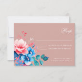 Élégant Romantique floral Script Mariage RSVP Blus (Devant)