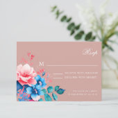 Élégant Romantique floral Script Mariage RSVP Blus (Debout devant)