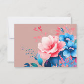 Élégant Romantique floral Script Mariage RSVP Blus (Dos)